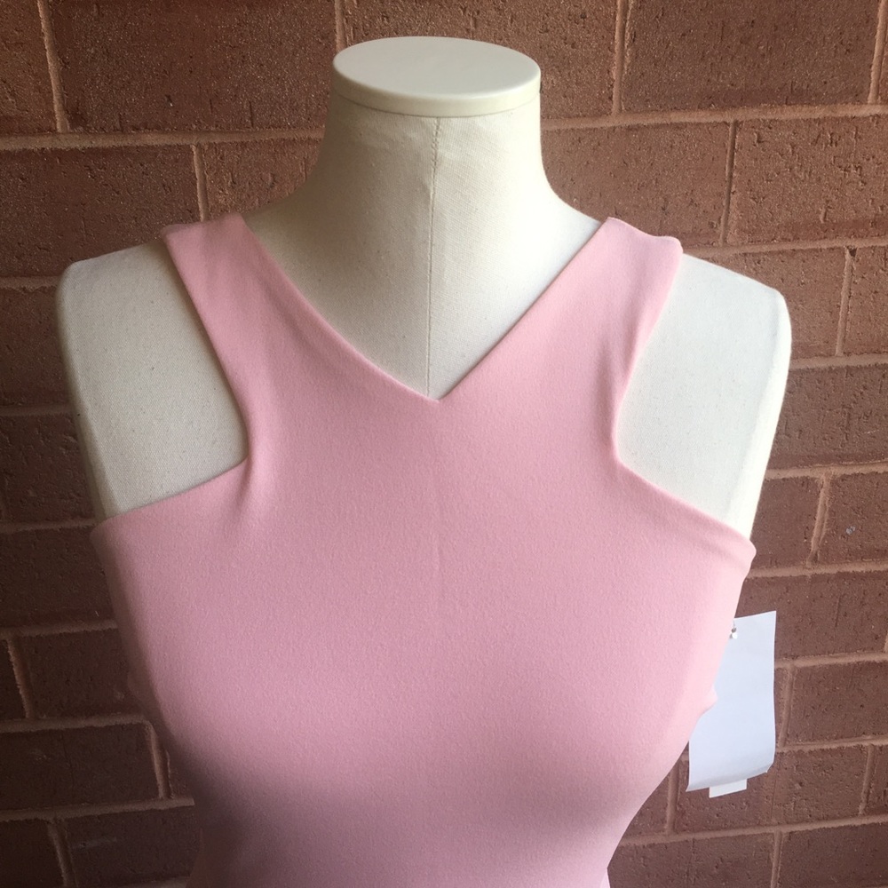 Design Lab Pink Halter Neck Fit and Flare Dress - Picture 2 of 10